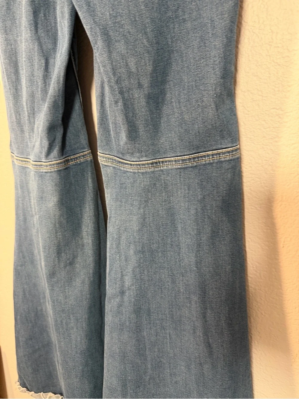 Free People Just Float On Medium Blue High-Rise Bell Bottom Flare Jeans size 30